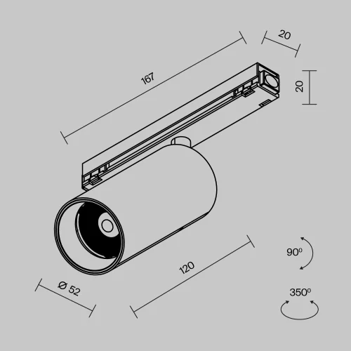 Уличный трековый светильник Focus Led Exility IP 4000К 15Вт 36° черный O-TR02-1-S-15WB4K — фото 7, Светильники для уличной трековой системы освещения Exility IP, Maytoni