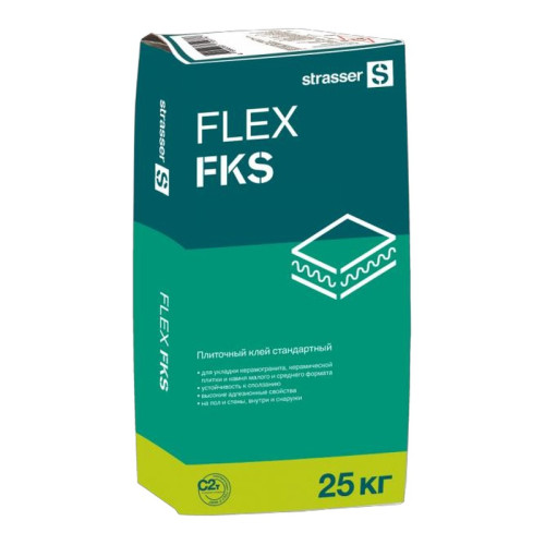 Плиточный клей стандартный strasser FLEX FKS C2T, 25 кг